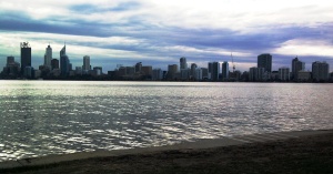 A View of Perth from the South Perth Foreshore. West Australia